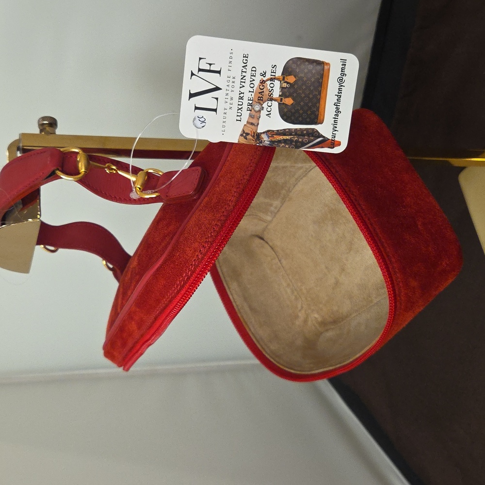 Gucci 1970’S Red Suede Vanity Bag Ultra Rare collectable, excellent cond - Picture 3 of 13